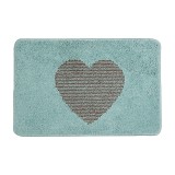 Covoras baie textil albastru maro 58x38x1 cm
