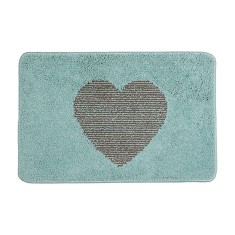 Covoras baie textil albastru maro 58x38x1 cm