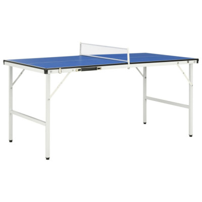 vidaXL Masă de ping pong cu fileu, albastru, 152 x 76 x 66 cm foto