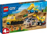 LEGO&reg; City - Camioane de constructie si macara cu bila pentru demolari (60391)