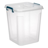 Cutie Depozitare Plastic 20L Transparenta cu Manere Petrol - Organizare Eficienta, Fara BPA, Congelator si Masina de Spalat Vase