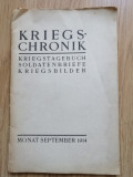 Kriegs-Chronik. Kriegstagebuch, Soldatenbriefe, Kriegsbilder - september 1914