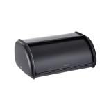 Cutie pentru paine cu capac rulant, otel inoxidabil lacuit, 44 x 27 x 18.5 cm, neagra, Kinghoff