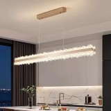 Lustra LED suspendata cu telecomanda RENZO 56W, lumina Rece/Calda/Neutra, Dimabila,Inaltime Reglabila, Auriu ModernLight Concept