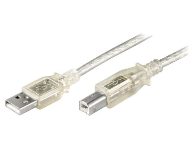 Cablu USB 2.0 A-B 3m Transparent foto