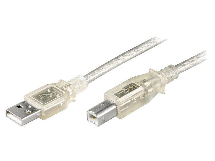 Cablu USB 2.0 A-B 3m Transparent