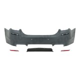 Set bara spate BMW Seria 5 (F10), 12.2009-08.2017, cu catadioptri, cu gauri senzori parcare; grunduit, de vopsit; type M5; cu spoiler; cu gauri pentr