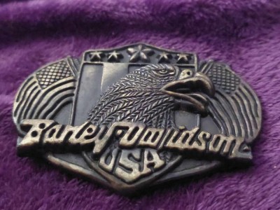 Pafta/catarama vintage HARLEY DAWIDSON USA,pafta folosita 8.7 cm/6,4 c,in relief foto