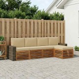 vidaXL Set de canapele de exterior cu pernă 5 pcs Natural și Bej 3384249