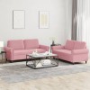 VidaXL Set de canapele cu perne, 2 piese, roz, catifea 3202213