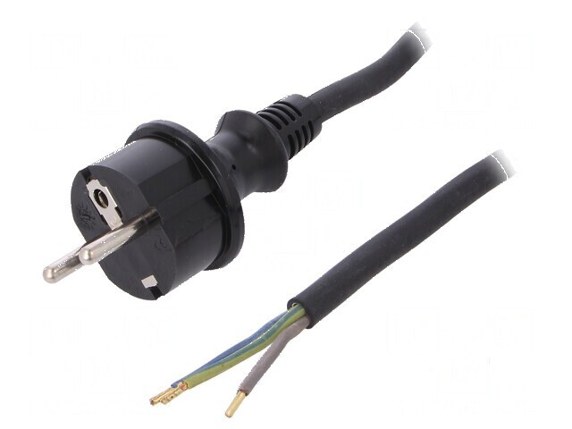 Cablu electric 3x1,5mm2 CEE 7/7 cu mufă SCHUKO gumă