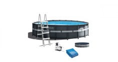 Set de piscina Intex Ultra XTR Frame, 549x132cm, roti?a, scara, saltea, patura (26330NP) foto