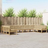 vidaXL Set de canapele de exterior cu pernă 10 pcs Alb și Bej 3387102