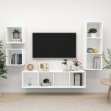 vidaXL Set de dulapuri TV, 4 piese, alb, PAL