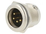 Soclu XLR tată 4 pini argint 10A, Neutrik