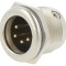 Soclu XLR tată 4 pini argint 10A