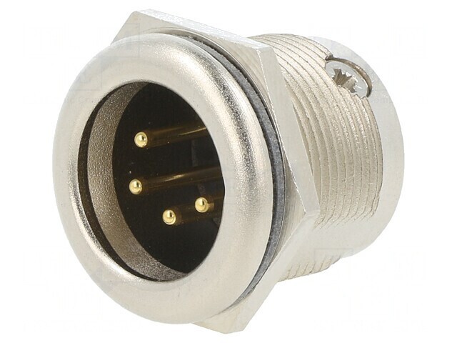 Soclu XLR tată 4 pini argint 10A