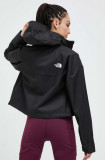 The North Face jacheta de exterior Cropped Quest culoarea negru, de tranzitie, oversize