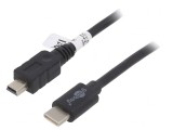 Cablu USB 3.1 USB B mini la USB C 0,5m Negru, Goobay