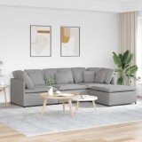 VidaXL Canapea modulară cu taburet și perne, material textil, gri nor
