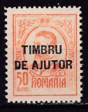 Cumpara ieftin ✅ RO 1915 LP VI 4 " Timbru de ajutor - Carol I gravate ", 50B port.-varietate cadre intrerupte , "5" stanga ,MNH ( cutat, defecte originale gumaj )