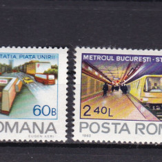 ROMANIA 1982 LP 1050 METROUL BUCURESTI SERIE MNH