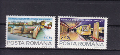 ROMANIA 1982 LP 1050 METROUL BUCURESTI SERIE MNH foto
