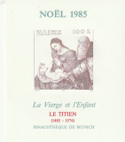 Zair 1985-Craciun,Reproduceri de Arta, Titien,colita nedantelata,MNH,Mi.Bl.55, Nestampilat