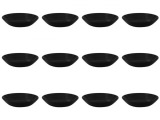 Set farfurii 12 piese pentru supa, opal negru, diametru 20 cm