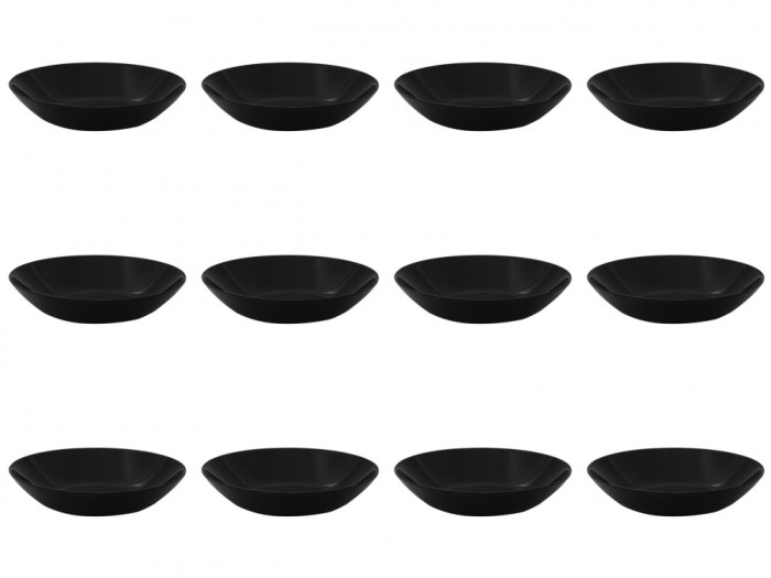 Set farfurii 12 piese pentru supa, opal negru, diametru 20 cm