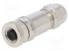 Connector TE Connectivity M12 F 8 pini aurit PG9 ecranat