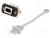 Conector USB B mini, in&amp;#351;urubare, pt. montare pe panou, AMPHENOL - MUSBB15101