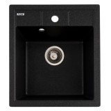 FCB-4651BG/1, Chiuveta de bucatarie din granit cu o cuva, seria BRICK, Graphite, 460x515x200 mm FLOW
