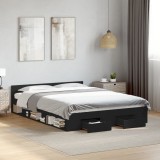 VidaXL Cadru de pat cu sertare, negru, 120x190 cm, lemn prelucrat 3280777