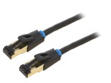 Cablu Patch Cat 8 S/FTP Negru 15m Aurit PVC, Vention
