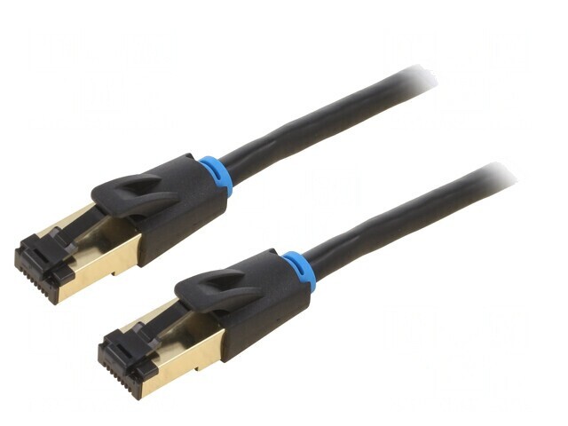 Patch cord S/FTP Cat 8 Negru 10m Aurit