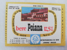Eticheta Bere - POIANA - Brasov . foto