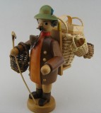 Decor Craciun fumator negustor de cosuri miniatura din lemn nefolosit