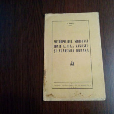 MITROPOLITUL MOLDOVEI IOSIF al II-lea NANESCU si Academia Romana - V. Dudu -1941
