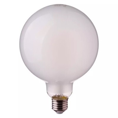 Bec led g125 e27 7w cu filament 2700k alb cald sticla mata foto