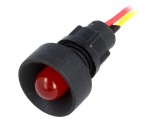 Lampă de control LED roșie &Oslash;13mm 12-24V
