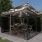 Pavilion cu plasă anti-ț&acirc;nțari&amp;lumini LED,gri taupe, 3x3x2,73 m
