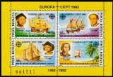 Romania 1992 - Europa CEPT , 500 ani de la Descoperirea Americii , bloc 4 valori , dantelat . MNH