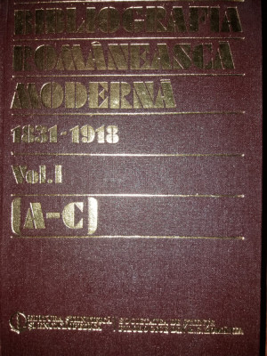 G. STREMPEL - BIBLIOGRAFIA ROMANEASCA MODERNA 1831-1918 - VOL. I (A-C) - {1984} foto