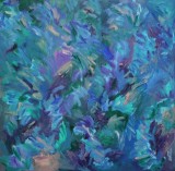 Pădurea mistică: Șoaptele Florilor Ulei pe Panza Tablou Abstract Natura