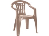 Scaun gradina Curver Mallorca, plastic cappuccino, cu brate, exterior, rezistent UV