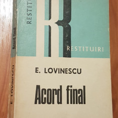 Acord final de Eugen Lovinescu. Colectia Restituiri