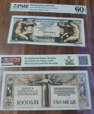 REPRODUCERE pe hartie cu filigran si fire UV proiect bancnota 1000 lei 1942