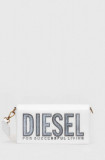 Cumpara ieftin Diesel poșetă de piele culoarea alb X09775.P6183