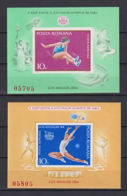 ROMANIA JOCURILE OLIMPICE LOS ANGELE 1984 LP. 1105-1106 MNH foto